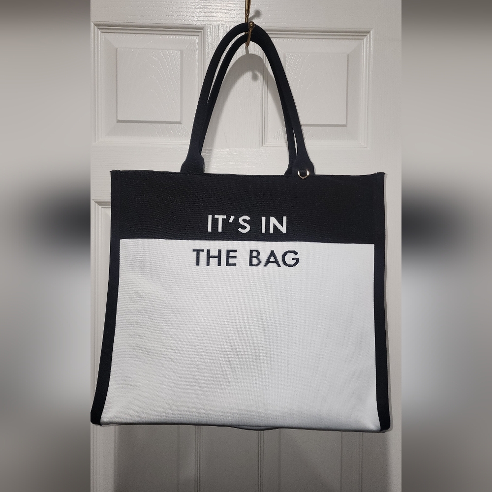 Kate Spade x Target Colorblock Black and White Knit Tote Bag EUC